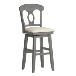 29" South Hill Napoleon Back Wood Swivel Height Barstool - Inspire Q -Furniture Series Store GUEST 8a0278d8 bcfc 4671 a735 7d1eeadb2558