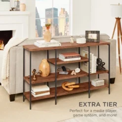Best Choice Products 55in Industrial 4-Tier Console Table W/ Tall Shelves, Metal Frame 12 Best Choice Products 55in Industrial 4-Tier Console Table W/ Tall Shelves, Metal Frame -Furniture Series Store GUEST 8a5d65a5 59be 4ae8 b9a1 57d3618089a6