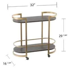 Lyflon Rolling Bar Cart Black/Gold - Aiden Lane -Furniture Series Store GUEST 8a9c3cea c0a8 4530 bcb4 5adeba0dd4a0