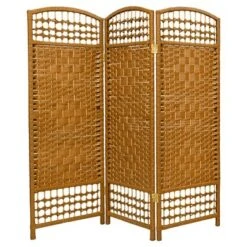 4 Ft. Tall Fiber Weave Room Divider (3 Panels) - Oriental Furniture -Furniture Series Store GUEST 8b64b4de b5e9 42d6 afb9 a7bb4122ffab