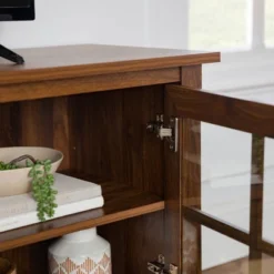 Tasi Transitional Farmhouse Glass Window Pane Door With Electric Fireplace TV Stand For TVs Up To 80" - Saracina Home -Furniture Series Store GUEST 8c7abe5e 7b84 483d 8b6c e693527293a4