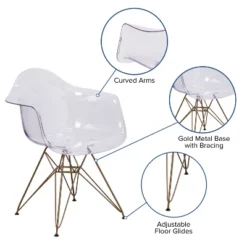 Emma And Oliver 2 Pack Transparent Side Chair With Arms And Gold Base - Accent & Side Chair 18 Emma And Oliver 2 Pack Transparent Side Chair With Arms And Gold Base - Accent & Side Chair -Furniture Series Store GUEST 8c9661d2 cbac 45b3 8427 8e756a8641d9