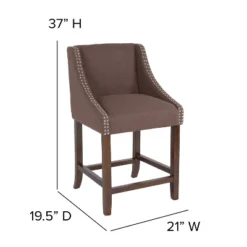 Emma And Oliver 24"H Transitional Walnut Counter Stool W/ Accent Nail Trim -Furniture Series Store GUEST 8e6b4967 14f1 4cc7 b3b6 ba624a82a204