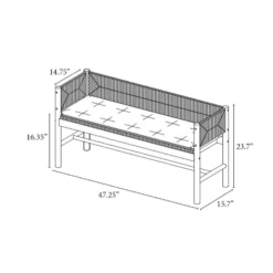 Elden Wood Bench With Woven Back And Loose Cushion Seat - Threshold™ Designed With Studio McGee -Furniture Series Store GUEST 8f053347 15e4 4064 81c1 72a38bf0a4d6