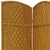 7 Ft. Tall Diamond Weave Room Divider - Light Beige (3 Panels)