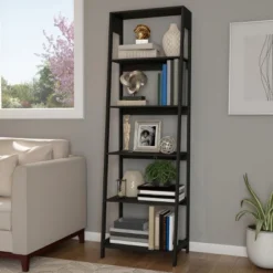 Hastings Home Ladder-Style 5-Tiered Bookcase -Furniture Series Store GUEST 9003af76 198b 451b 85bb 6c206c45b4ff