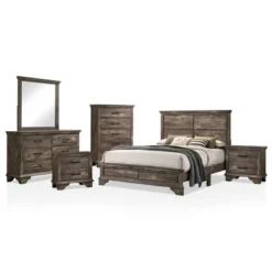 6pc Jacobia Rustic Bedroom Set Gray - HOMES: Inside + Out -Furniture Series Store GUEST 912090f8 1dbf 4cea b46c cf4f189eb2a5