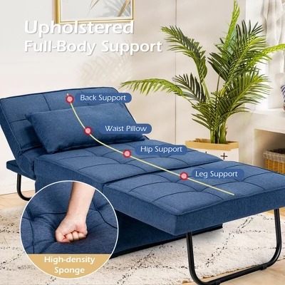 Costway 4 In 1 Multi-Function Sofa Bed Convertible Sleeper Folding Ottoman 4 Costway 4 In 1 Multi-Function Sofa Bed Convertible Sleeper Folding Ottoman - Image 4