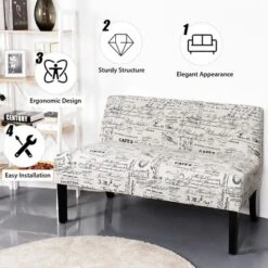 Costway Loveseat Sofa Fabric Settee Bench Bed Chair Wooden Leg Living Room -Furniture Series Store GUEST 929d790a 42bb 48ec b696 8e3d5eb20c6a