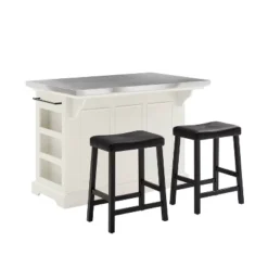 Julia Stainless Steel Top Kitchen Island With 2 Upholstered Saddle Counter Height Barstools White - Crosley 13 Julia Stainless Steel Top Kitchen Island With 2 Upholstered Saddle Counter Height Barstools White - Crosley -Furniture Series Store GUEST 92ce2bea 4bff 43d0 9889 3603d82fd9fd