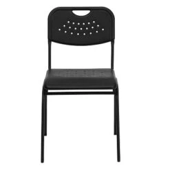 Emma And Oliver Black Plastic Student Classroom Stack Chair With Open Back -Furniture Series Store GUEST 92e25547 8656 41c5 9b6f 745371da03c1