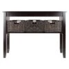 Morris Console Table With Baskets Espresso/Chocolate - Winsome