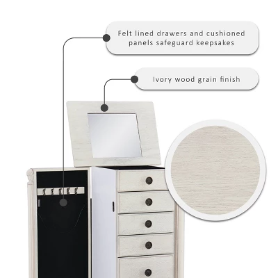 Obrecht Jewelry Armoire Off White - Powell Company 4 Obrecht Jewelry Armoire Off White - Powell Company - Image 4