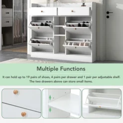 Modern Multifunctional Shoe Cabinet With 4 Turnover Drawers - ModernLuxe 22 Modern Multifunctional Shoe Cabinet With 4 Turnover Drawers - ModernLuxe -Furniture Series Store GUEST 93a1650b e9bd 412c 99e4 30bdbd689325