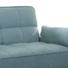 Tufted Stitching Fabric Sofa Bed With Splayed Legs Blue - Benzara