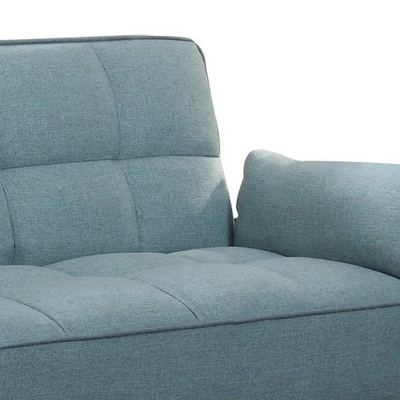 Tufted Stitching Fabric Sofa Bed With Splayed Legs Blue - Benzara 1 Tufted Stitching Fabric Sofa Bed With Splayed Legs Blue - Benzara