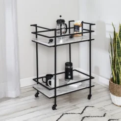 Honey-Can-Do 2 Tier Bar Cart Faux Marble -Furniture Series Store GUEST 95882ed0 a885 49ce 82da 7da1a28dedf2