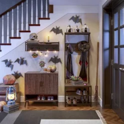 Afton 4 Hook Metal Frame Wall Shelf Woodgrain - RiverRidge Home -Furniture Series Store GUEST 95a0aa36 80a5 4b9d 9db5 f9edb38ddd6b