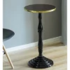 Fabulaxe Round Wooden Side Table, Living Room Accent Pedestal End Table