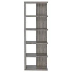 70.75" Rustic 5 Shelf Bookcase Weathered Gray - Coaster -Furniture Series Store GUEST 962fc464 abe0 4021 ac12 c7ff327cb820