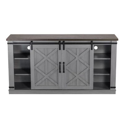58" TV Stand For TVs Up To 65" Gray - Home Essentials 2 58" TV Stand For TVs Up To 65" Gray - Home Essentials - Image 2