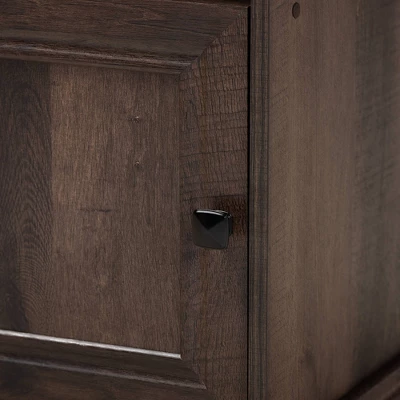 Nolan 1 Door Wood Nightstand Brown/Black - Baxton Studio 4 Nolan 1 Door Wood Nightstand Brown/Black - Baxton Studio - Image 4