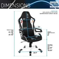 Racing Style Home & Office Chair Black - Techni Mobili -Furniture Series Store GUEST 9906d1a9 2d63 4556 b7be 2b80fddc8a60