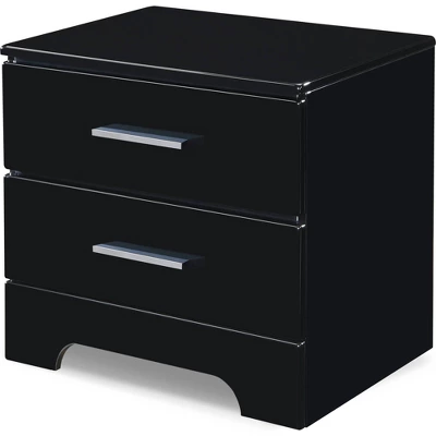 Hudson 2 Drawer Nightstand Black - ClickDecor 4 Hudson 2 Drawer Nightstand Black - ClickDecor - Image 4