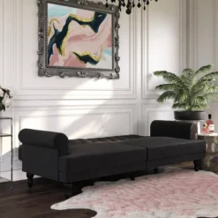 Cassidy Upholstered Futon - Paris Hilton X The Novogratz -Furniture Series Store GUEST 9bd260ef 34c8 4505 85da 826975810514