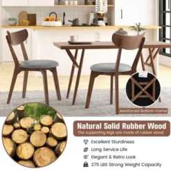 Set Of 2 Dining Chair Upholstered Curved Back Side Chair With Solid Wooden Legs -Furniture Series Store GUEST 9c227292 e681 4886 9fdc b66bbadb021f