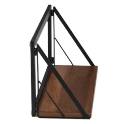 Honey-Can-Do Small Laundry Wall Shelf With Wood Walnut -Furniture Series Store GUEST 9dc26241 aa32 4249 91b6 555f214619b9