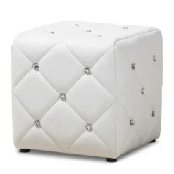 Stacey Modern And Contemporary Faux Leather Upholstered Ottoman - Baxton Studio -Furniture Series Store GUEST 9e0514dc c260 4878 8ef8 f2e65686eea6