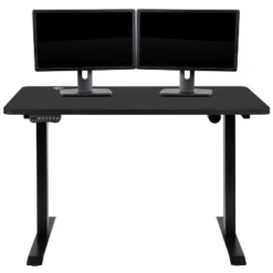 Emma And Oliver 48" Wide Black Electric Adjustable Standing Desk & Black Swivel Office Chair -Furniture Series Store GUEST 9f0dcf3b f92a 4c7c 91a1 bdb3fc28cdd1