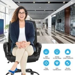 Costway Big & Tall 500lb Massage Office Chair E Xecutive PU Leather Computer Desk Chair -Furniture Series Store GUEST a1021dcf 2e69 4826 a1ab a8ab532e72cc