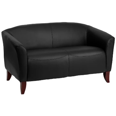Emma And Oliver Leather Reception/Living Room Loveseat With Cherry Wood Feet 9 Emma And Oliver Leather Reception/Living Room Loveseat With Cherry Wood Feet - Image 9