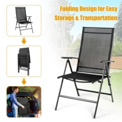 Costway 4PCS Patio Folding Dining Chair Recliner Adjustable Black 11 Costway 4PCS Patio Folding Dining Chair Recliner Adjustable Black -Furniture Series Store GUEST a2970e36 7fe7 46c5 886e c35170bc6f61