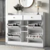Modern Multifunctional Shoe Cabinet With 4 Turnover Drawers - ModernLuxe