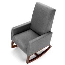 Costway Mid Century Retro Fabric Rocking Chair Upholstered Nursery Armchair Gray -Furniture Series Store GUEST a2aa4ca0 dd6d 41db 8828 2189b043ba4a