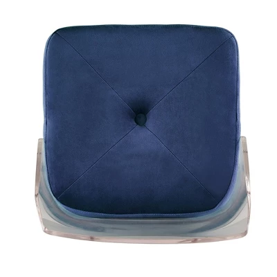 Set Of 2 29" Svana Champagne Gold Finish Velvet Barstools Navy - Inspire Q 6 Set Of 2 29" Svana Champagne Gold Finish Velvet Barstools Navy - Inspire Q - Image 6