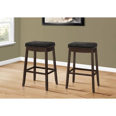 2pk 29" Upholstered Bar Height Nailhead Trim Barstools - EveryRoom 1 2pk 29" Upholstered Bar Height Nailhead Trim Barstools - EveryRoom