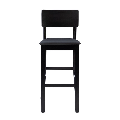 29" Torino Contemporary Barstool Hardwood/Black - Linon 2 29" Torino Contemporary Barstool Hardwood/Black - Linon - Image 2