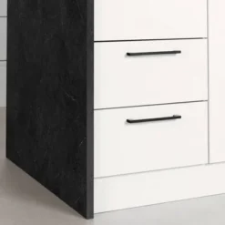 Myro Kitchen Island Faux Black Stone/White - South Shore -Furniture Series Store GUEST a49f015c d6fd 490b 8ad1 a1595a401c3c