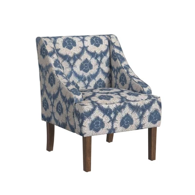 Classic Swoop Arm Chair Ikat Medallion Print - HomePop 1 Classic Swoop Arm Chair Ikat Medallion Print - HomePop