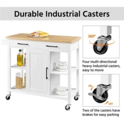Yaheetech Mobile Kitchen Island Kitchen Trolley Cart With Adjustable Shelves White 12 Yaheetech Mobile Kitchen Island Kitchen Trolley Cart With Adjustable Shelves White -Furniture Series Store GUEST a5c7a104 a757 4325 8f1f eb19032a92ab