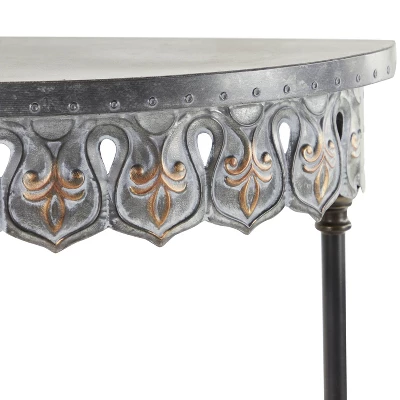 Farmhouse Metal Console Table Gray - Olivia & May 3 Farmhouse Metal Console Table Gray - Olivia & May - Image 3