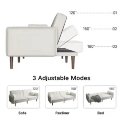 Convertible Futon Sofa Bed With Wooden Legs - ModernLuxe -Furniture Series Store GUEST a6435b2a 5f55 4bfe a975 c219573059c5