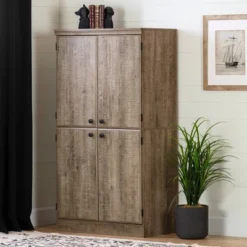 Morgan 4 Door Storage Cabinet Oak - South Shore