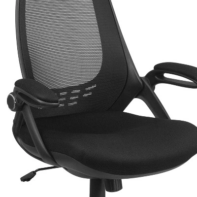 Flash Furniture Ivan High Back Black Mesh Executive Swivel Office Chair With Flip-Up Arms 4 Flash Furniture Ivan High Back Black Mesh Executive Swivel Office Chair With Flip-Up Arms - Image 4