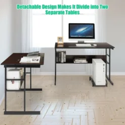 Costway L-Shaped Computer Desk Drafting Table Workstation W/ Tiltable Tabletop -Furniture Series Store GUEST aa07419b 6378 43a8 bc33 4d7c3807cde3