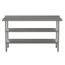 Emma And Oliver NSF Certified Stainless Steel 18 Gauge Work Table With 1.5" Backsplash And Undershelves -Furniture Series Store GUEST aa579296 fdec 4298 9b07 34667d4b3405
